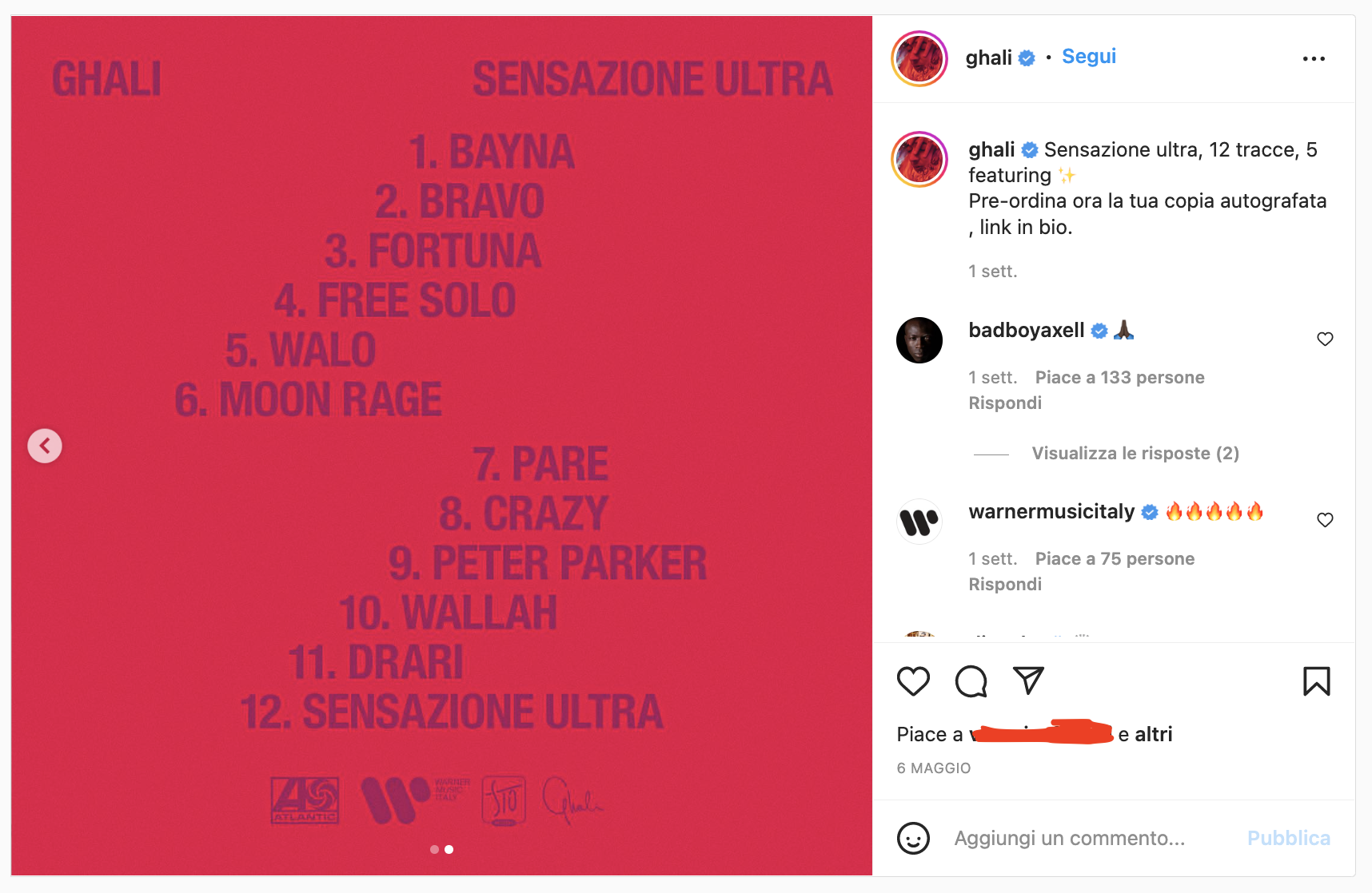 Ghali Sensazione ultra Lyrics and Tracklist Genius